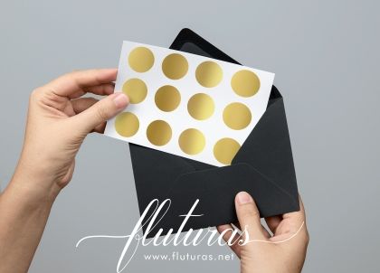 Stickere Aurii rotunde - set/12buc Stickere si Timbre Fluturas   
