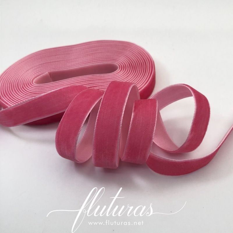 Panglica de catifea Roz 15 mm /10m - Fluturas.net