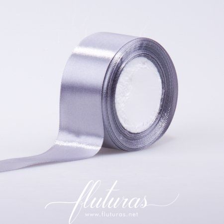 Panglica satinata Argintie- 40mm 22m/rola  Fluturas_Paper   