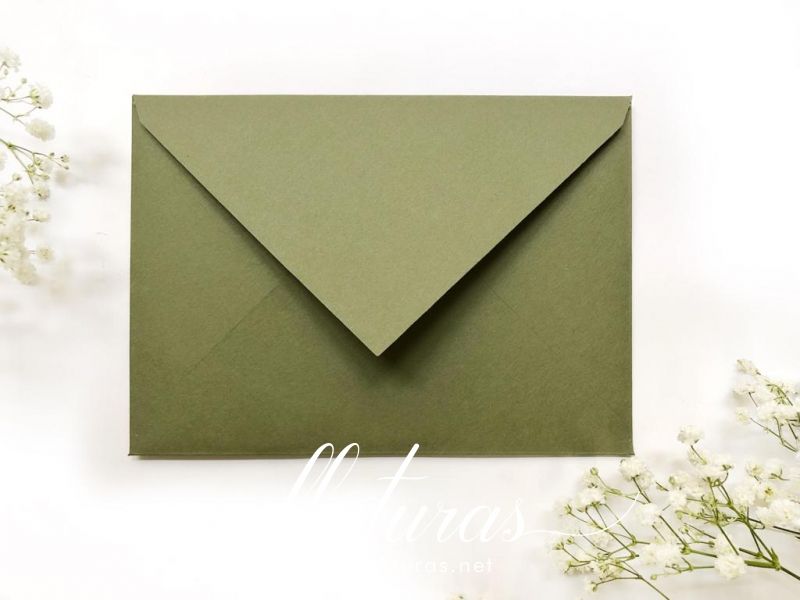 Plic Verde Olive C6 handmade  Fluturas_Paper   