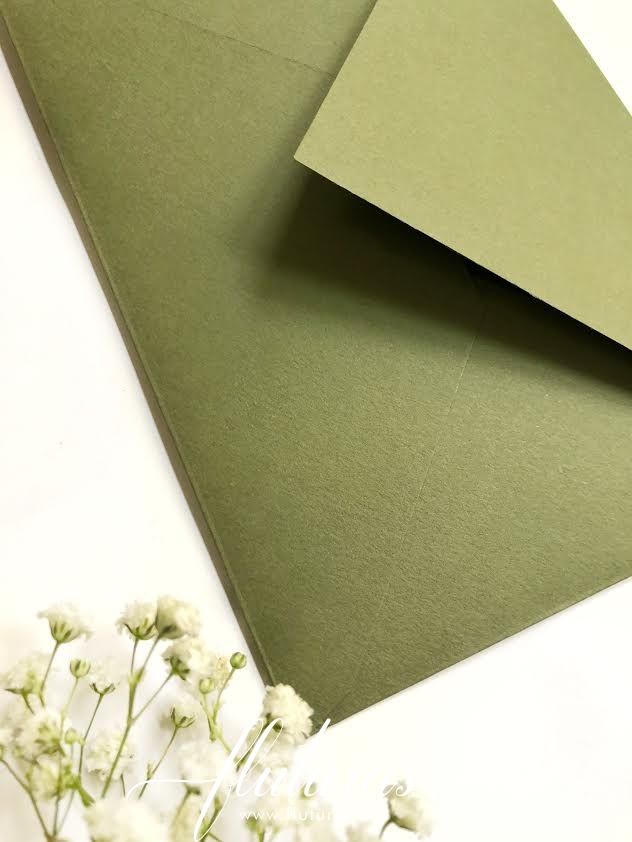 Plicuri realizate manual Verde Olive C6 plicuri handmade  Fluturas_Paper   