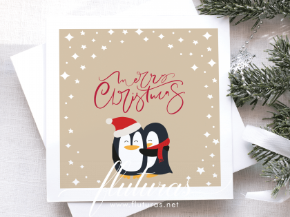 Felicitari de Craciun - Pinguini Felicitari Fluturas   